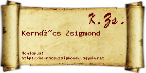 Kernács Zsigmond névjegykártya