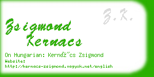 zsigmond kernacs business card